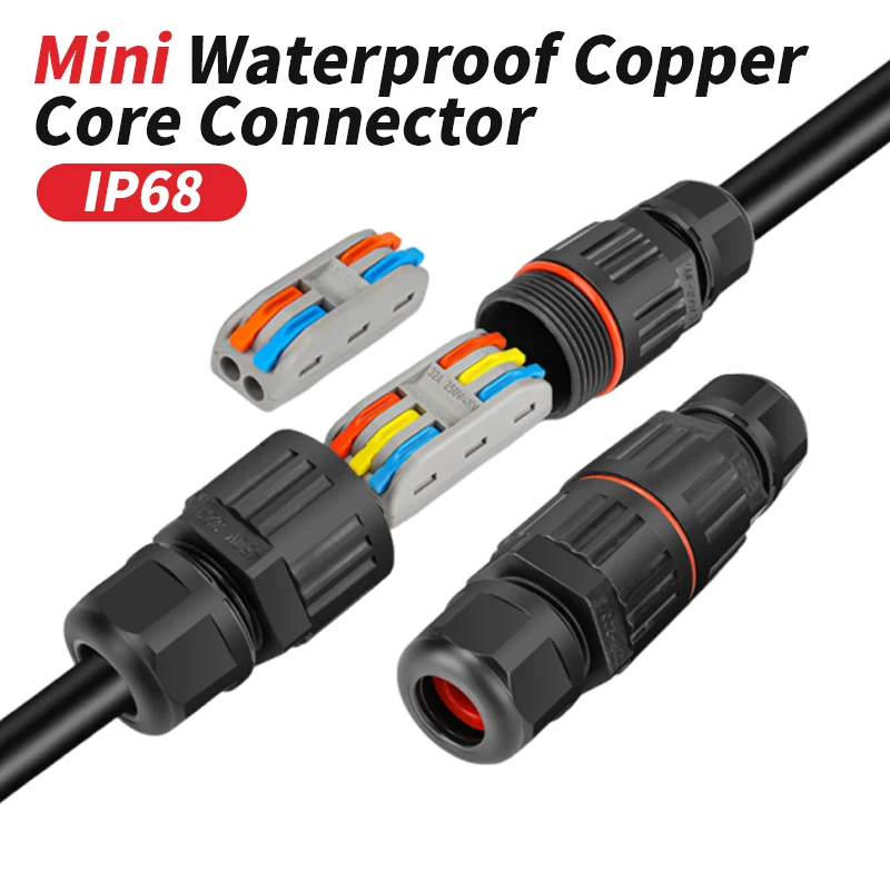 IP68 Waterproof Connector 32A Wire Quick Connection Joint 2/3 Pin Solderless LED Lamp Wiring Box Outdoor Rainproof Terminal