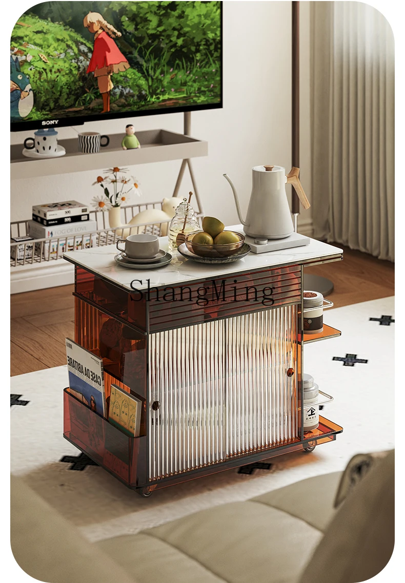 

ZYY removable lifting coffee table acrylic furniture tea side table medieval sofa side cabinet rock slab small tea table