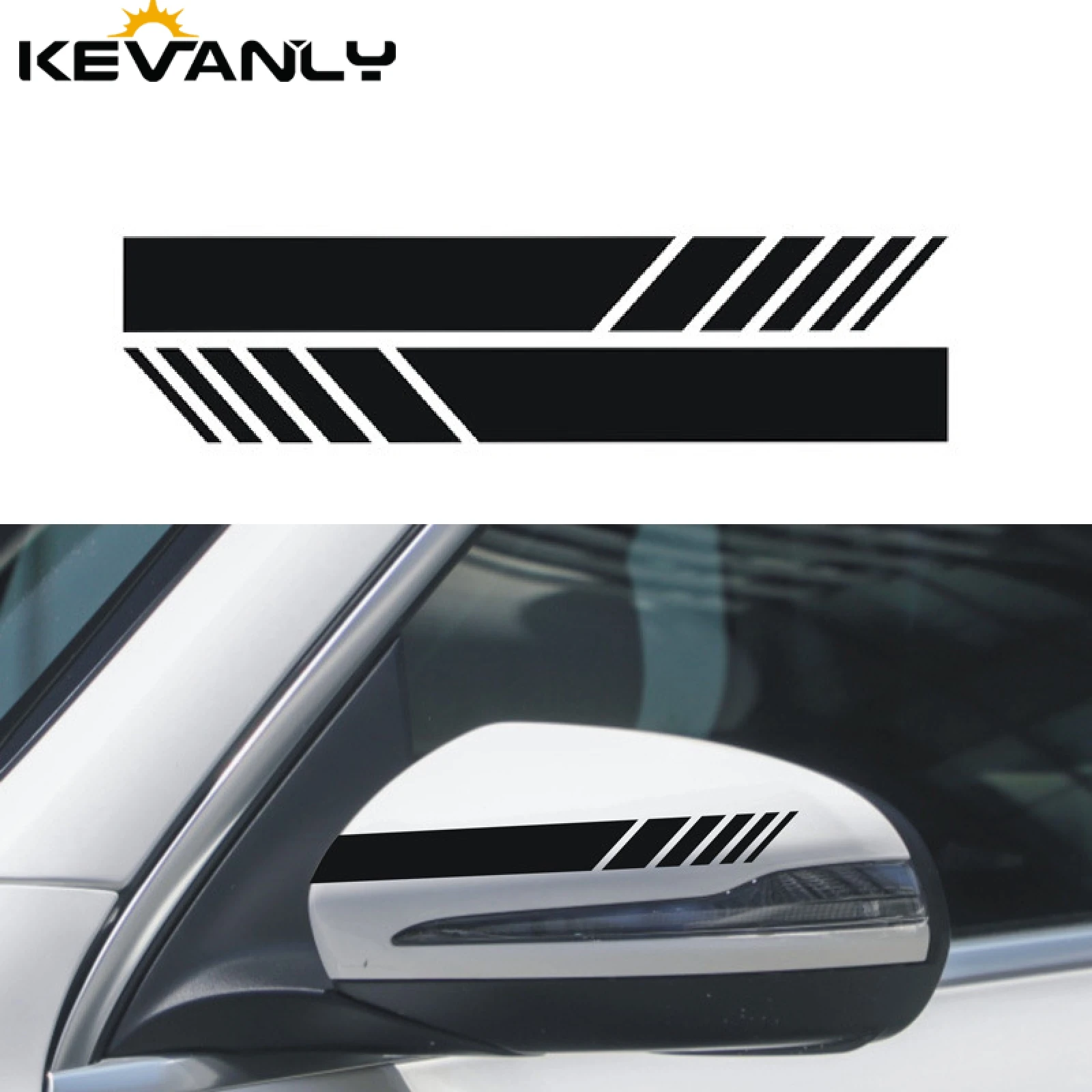 1set Car Sticker Non Fading Fashion Color Stripe Car Sticker Racing Strips Side Rear View Mirror Decor Decal Car Universal