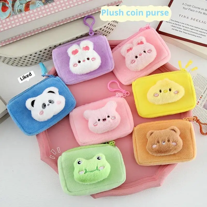 Panda Frosch Hase Kawaii Cartoon Plüsch Aufbewahrung Geldbörse Tragbare Cartoon Schlüssel Geldbörse Rucksack Dekoration Geschenke