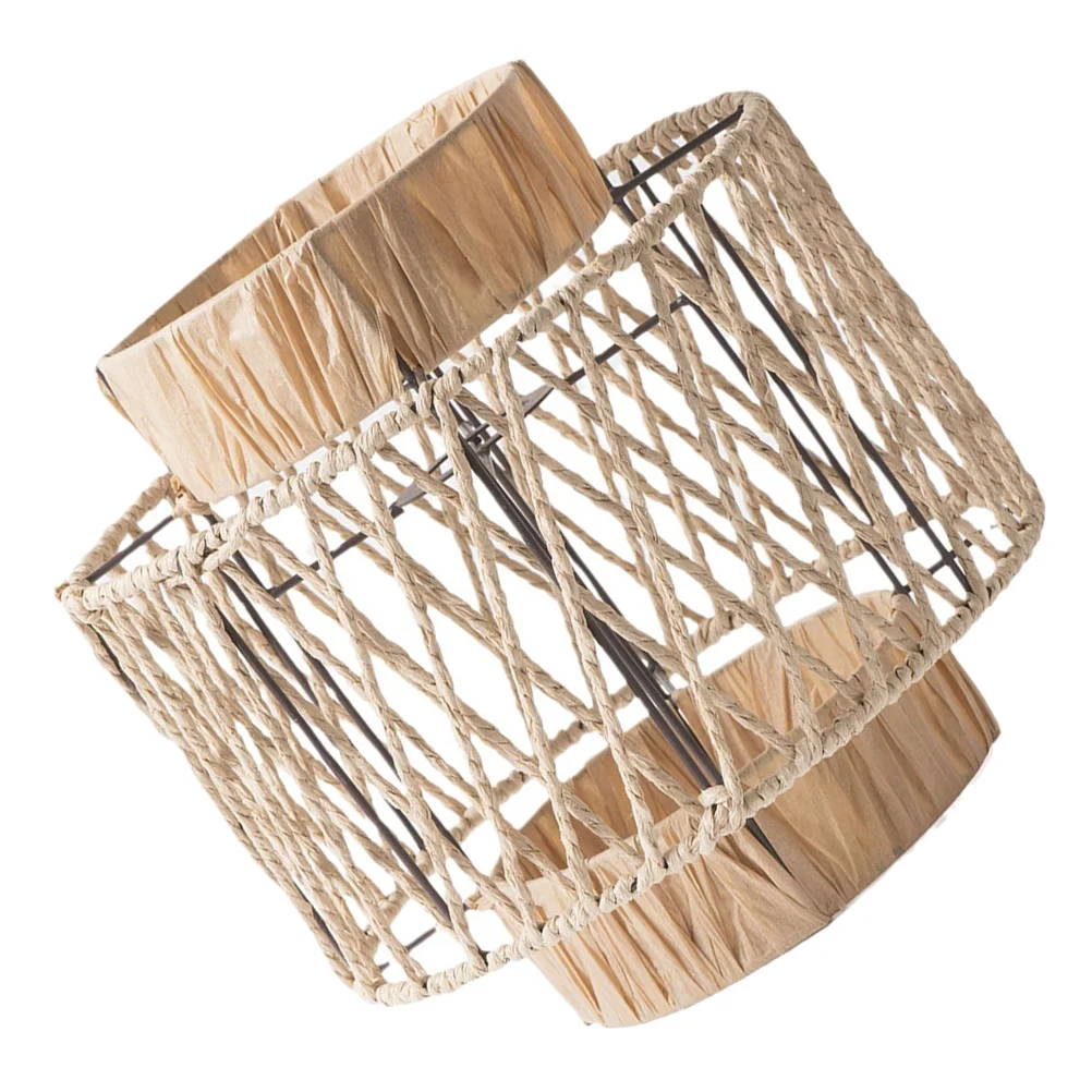 

Paper Rope Woven Lampshade Handcrafted Warm Light Home Decor Rustic Boho Chandelier Pendant Lampshade Replacement