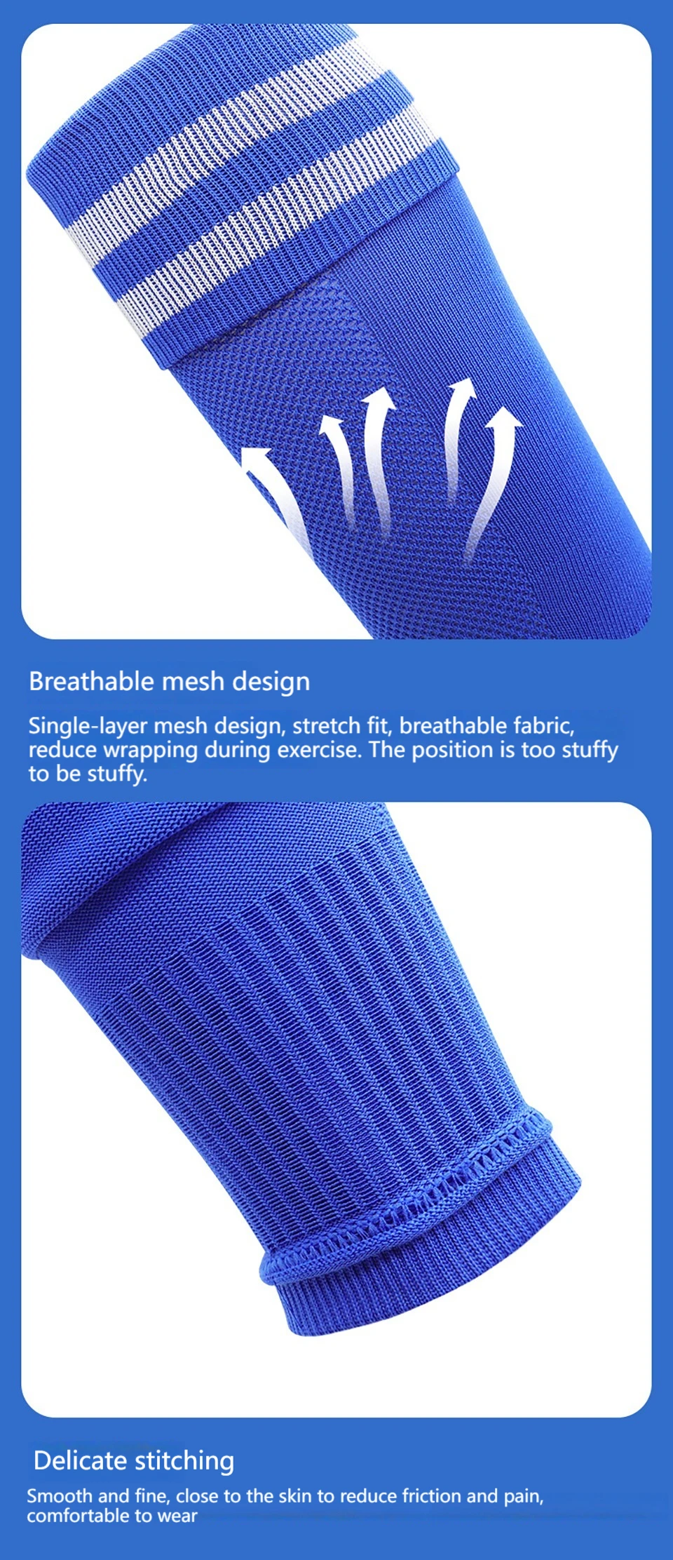 Loogdeel 1 Paar Knieschutz-Sportsocken für Erwachsene, hohe Röhre, atmungsaktiv, Fußball-Beinwärmer, Schienbeinschutz, Fußballsocke, Wadenärmel – Detail 8