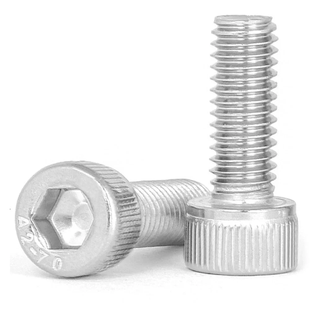 10pcs M1.4 M1.6 M2 M2.5 M3 M4 M5 M6 M8 M10 M12 M14 M16 A2-70 DIN912 Stainless Steel 304 Hex Socket Cap Head Screw