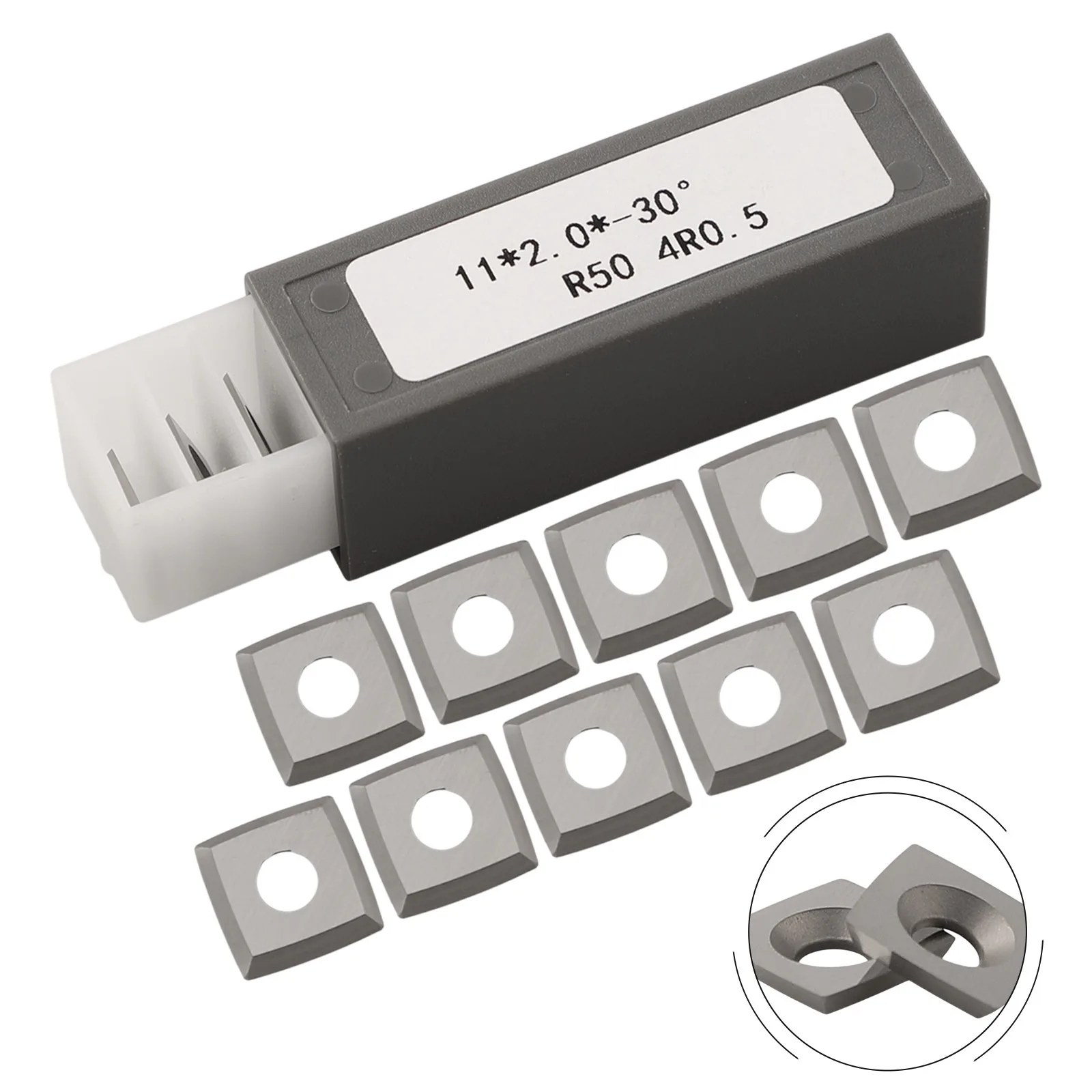 10 Count Carbide Inserts 11mm x 11mm x 2mm for Slotting and Planing Tools for Woodworking Applications 10 Count