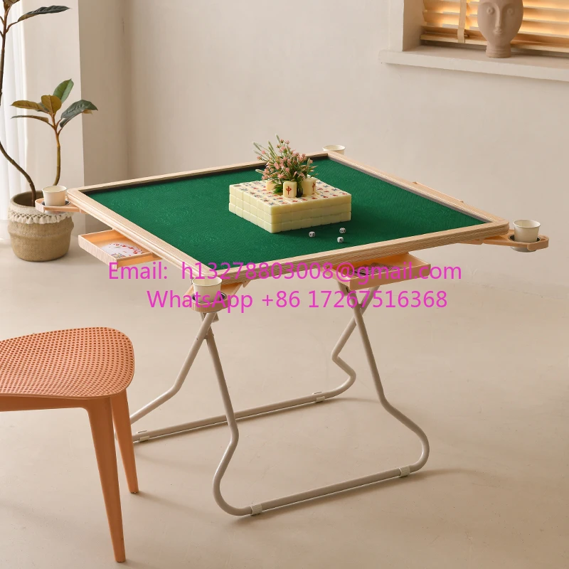 Portable and simple small manual multi-function chess and card table playing table