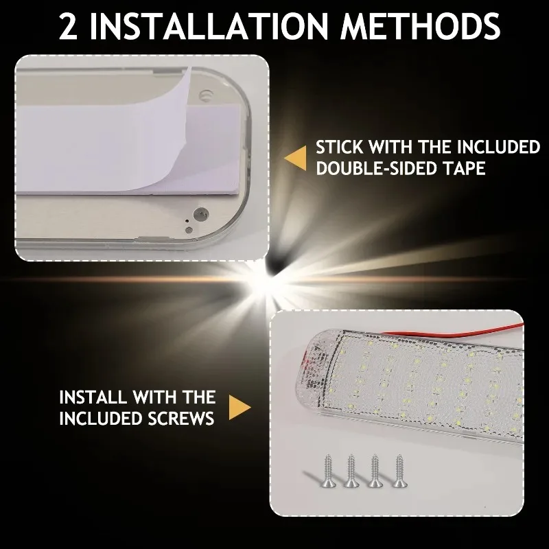 72LED شاحنة ضوء البضائع 12-80 فولت جهد واسع مقاوم للماء أضواء داخلية لوحة ل RV فان تخييم المقصورة مصباح السقف السوبر مشرق