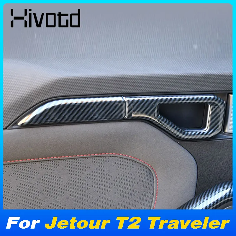 Car Door Handle Protector Cover For Jetour T2 Traveler Window Lift Button Switch Decorative Frame Sticker Inner Accessories 2024