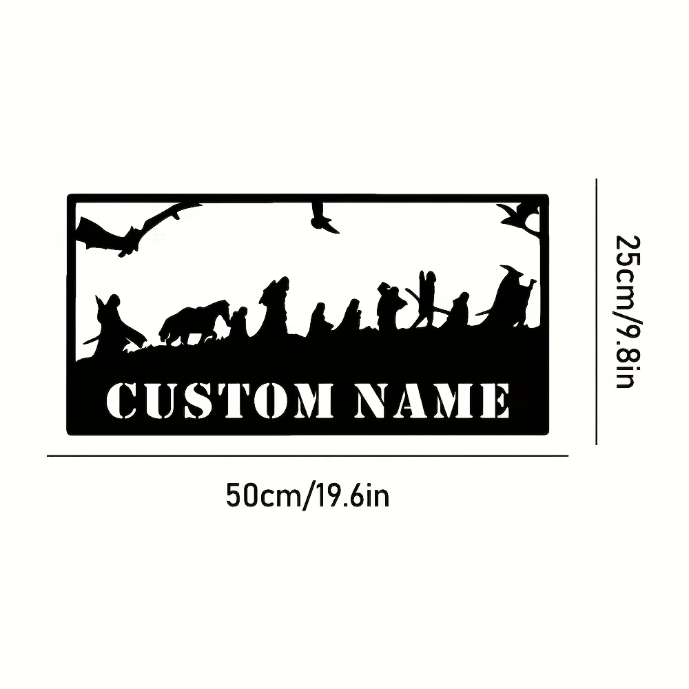 Exclusive Handmade Personalized Art Deco Metal Plaque Customizable Rectangular Ideal for Outdoor Wall Hanging No Power Needed