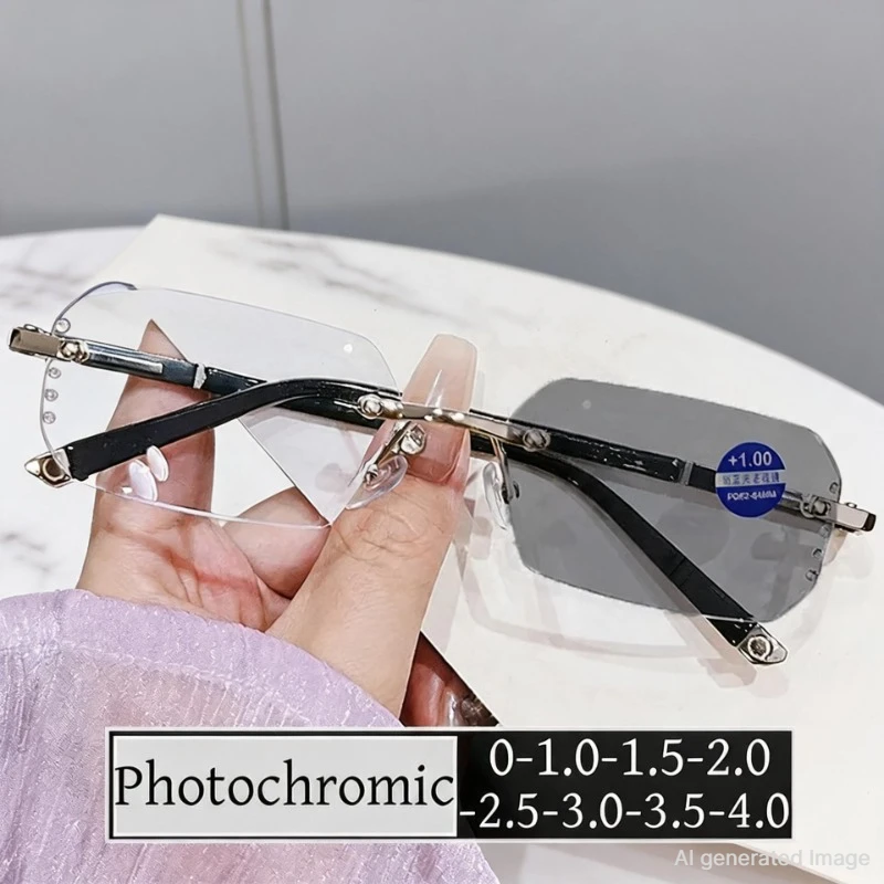 Occhiali da vista fotocromatici intelligenti per uomo, occhiali da sole alla moda per miopia, 2 in 1, unisex, occhiali da vista con lenti graduate 0-1.0-1.5-4.0 2028