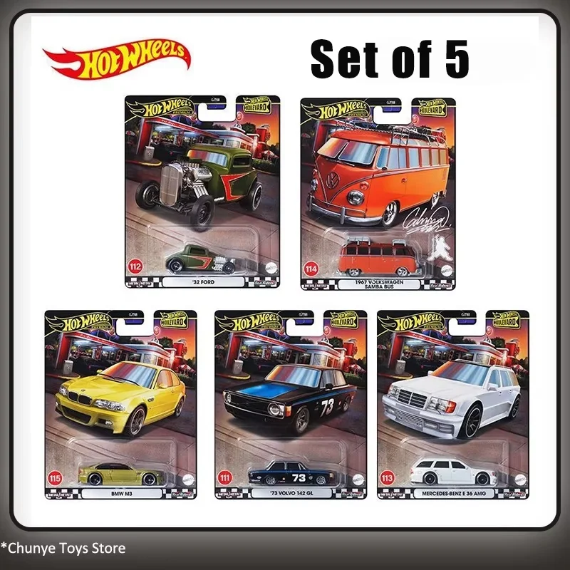 Em estoque rodas quentes boulevard mix 5 gjt68 original 1:64 modelo fundido modelo de carro colecionável veículo meninos presentes de aniversário brinquedos
