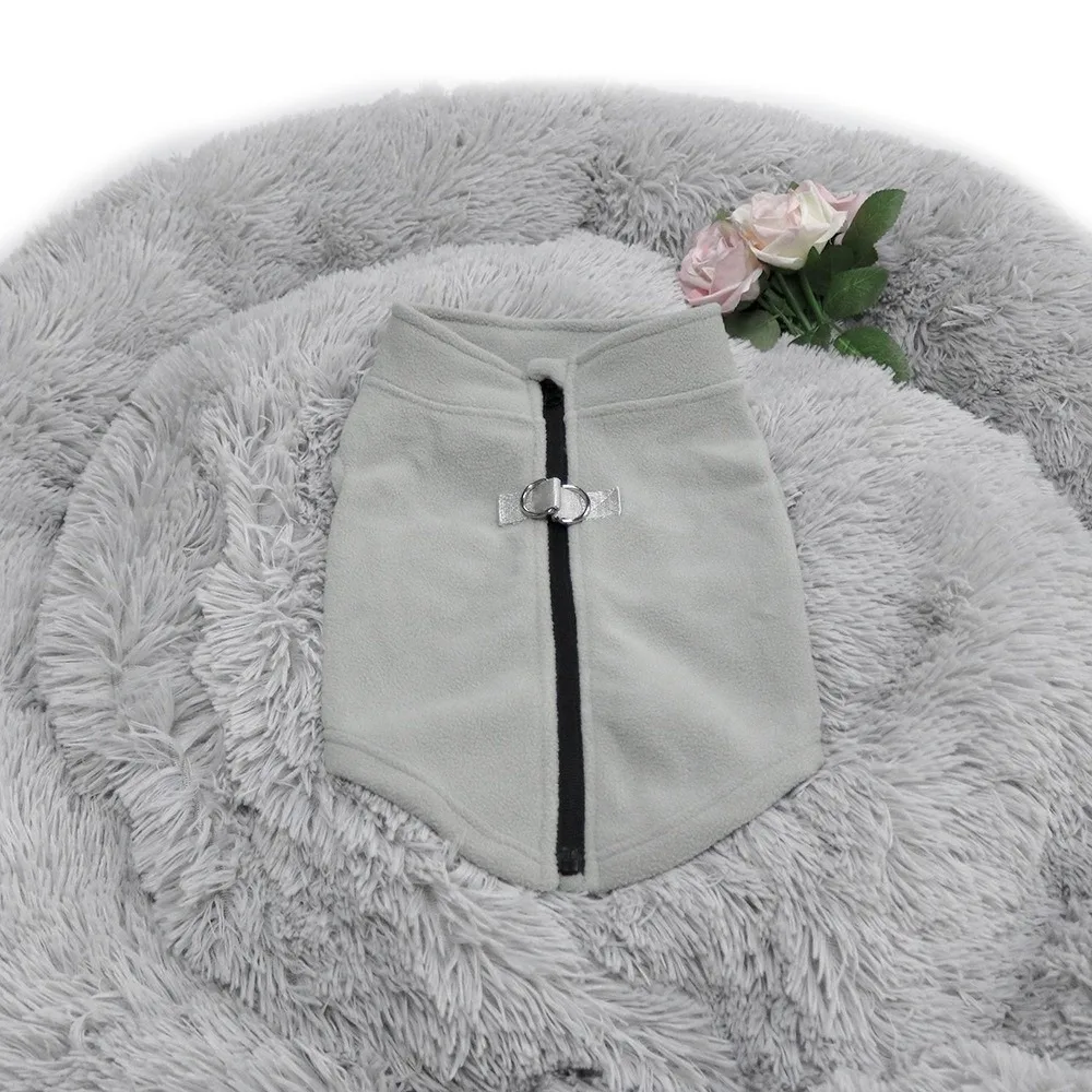 

Casual Style Thicken Winter Dog Coat Soft Comfortable Dog Warm Vest with Zipper Dog Zipper Hoodie Outdoor Activities