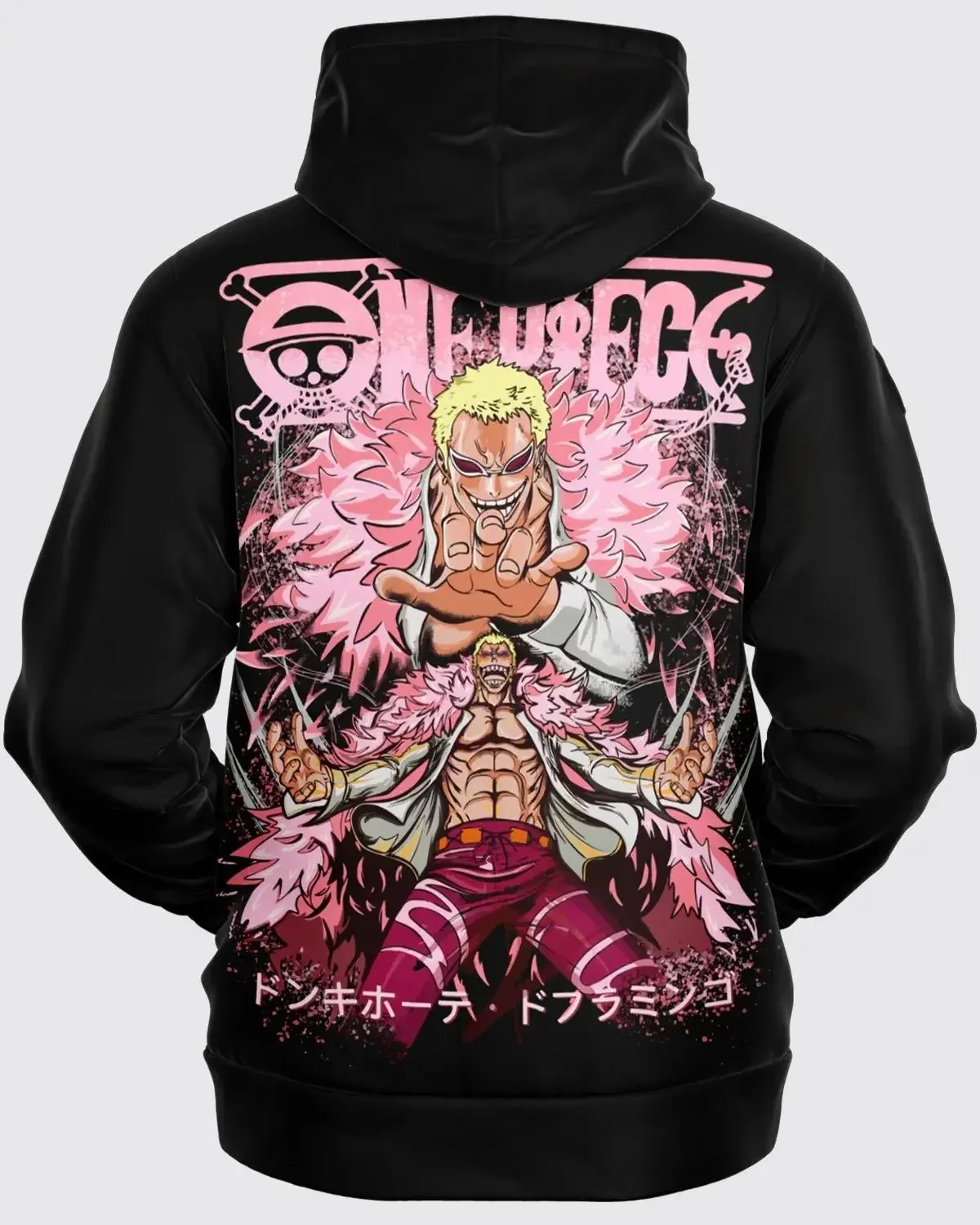 Y2k Top Japanese Anime One Piece Donquixote Doflamingo Printing Hoodies Spring Autumn Sweatshirt Hood Pullover Men Clothing Tops