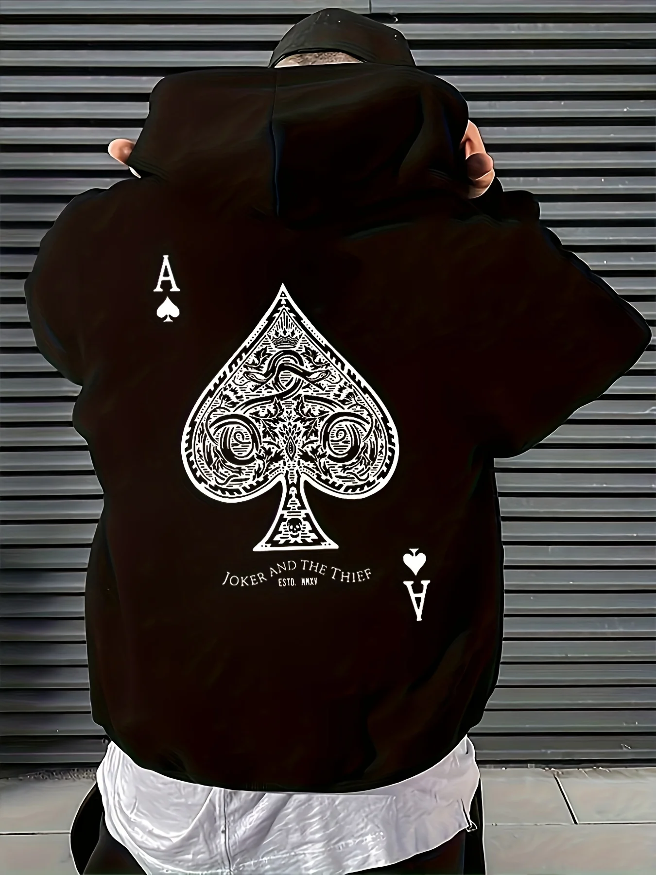 

Ace Spades Графический принт Осень и зима Мужские и женские толстовки из чистого хлопка Повседневные уличные виды спорта Свободные тренировки