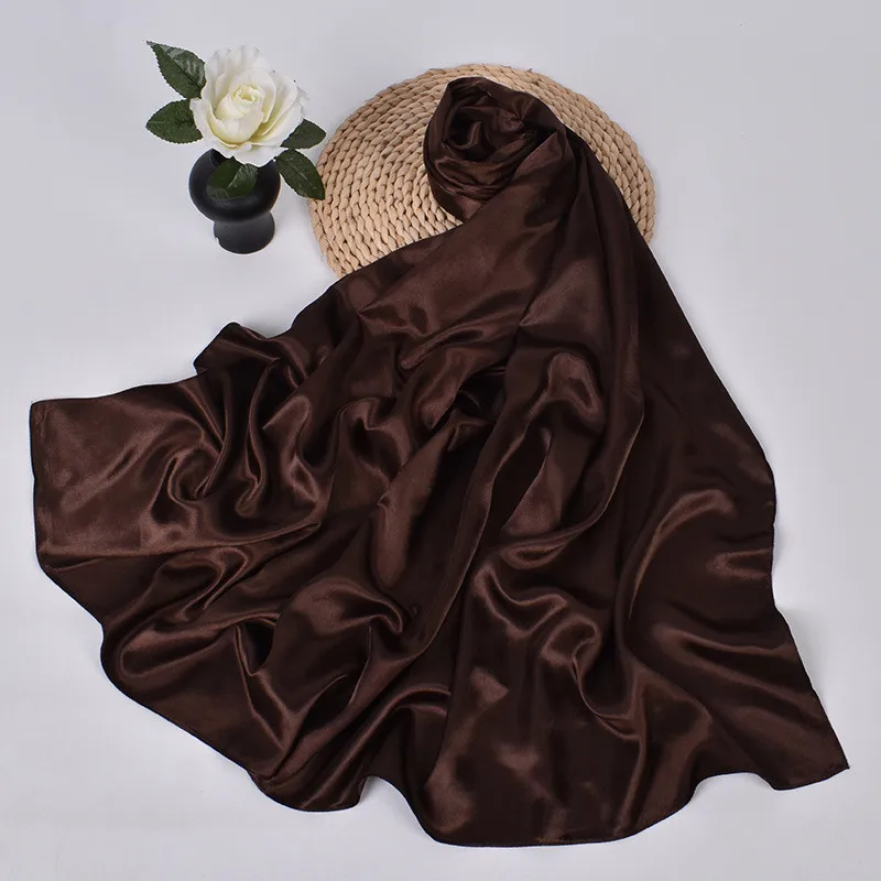 90 cm Seide Schal Schal Headwraps Für Frau Mode Vier Jahreszeiten Haar Zubehör Hijab Foulard Bandana Femme Kopftuch – Detail 10