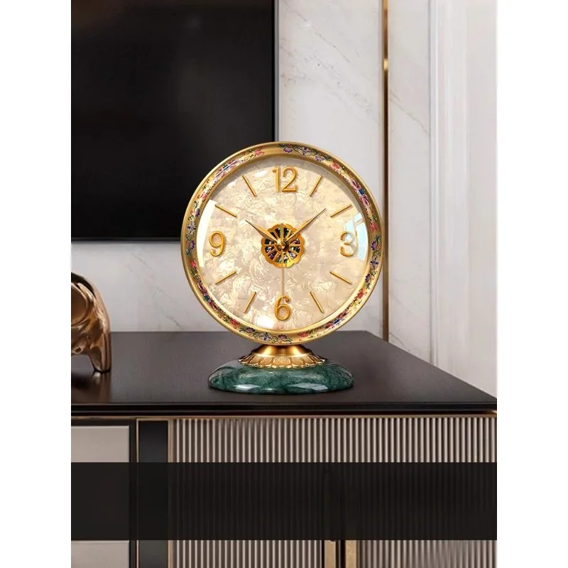 

Light luxury high-end seat clock 2025 new desktop ornament placement living room table Suitable for indoor use