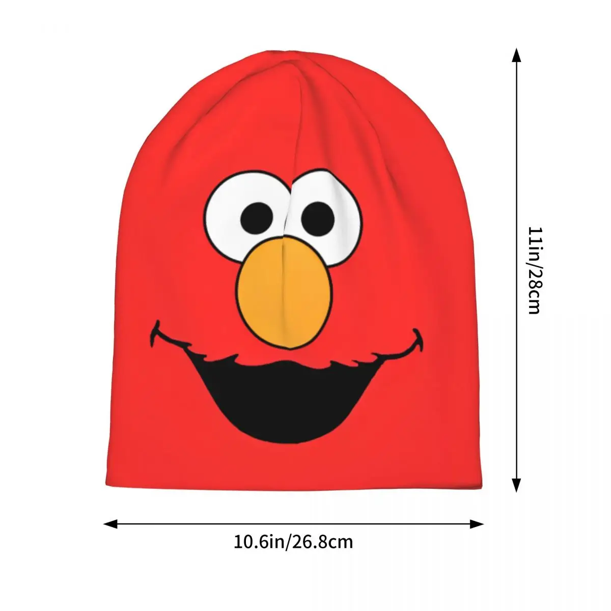 S-Sesame Street Elmo Skullies Beanies Hat Sesame Street Cartoon Comedy Goth Men Women Street Caps Warm Dual-use Bonnet Hat