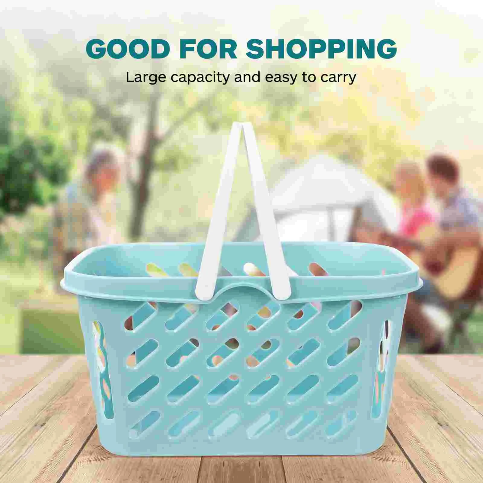 Shopping Basket Reusable for Kids Plastic Groceries Toy Storage Baskets Kitchen Grocery Container