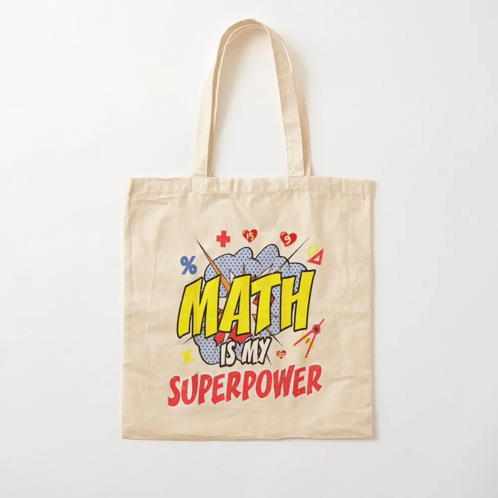 Bolsa de Compras Personalizada com Estampa Engraçada de Matemática é Minha Superpoder, Sacolas Reutilizáveis