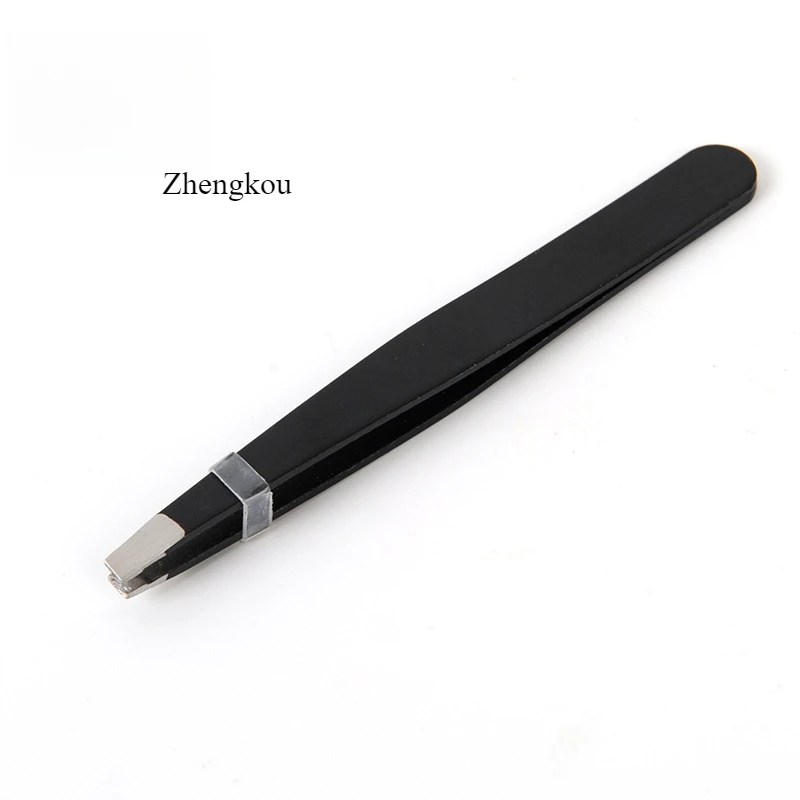 Black Stainless Steel Eyelash Tweezers Slanted Pointed  Front Mouth 96 Clip Makeup Tool Multi-purpose Eyebrow Tweezers Set