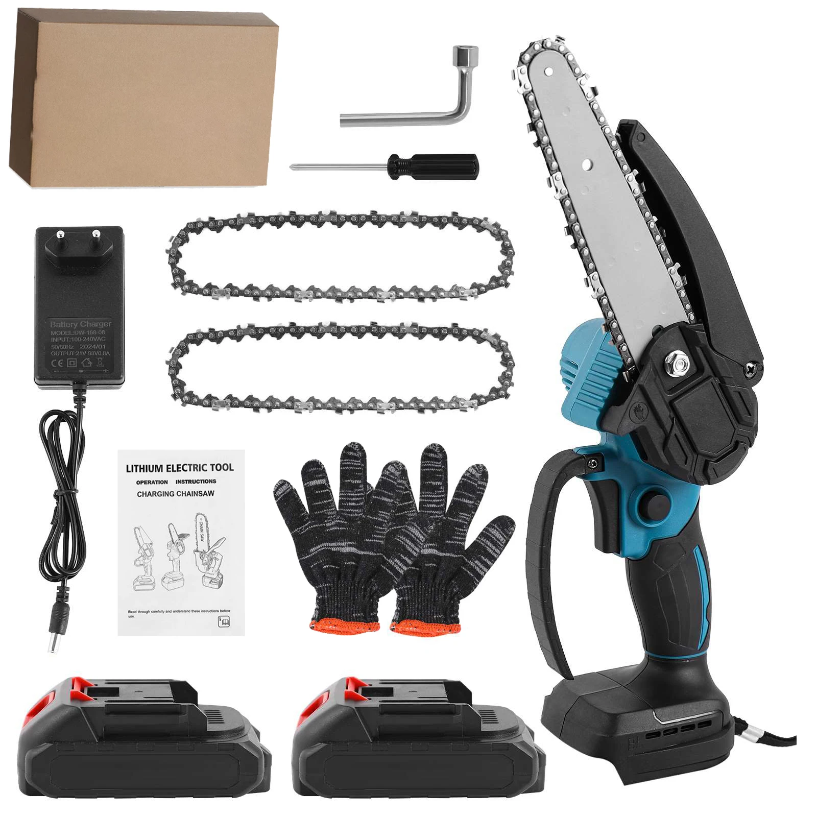 6 Zoll Mini Bürstenlose Elektrische Akku-Astsäge Handgeführte Kabellose Wiederaufladbare Holzbearbeitungssäge Elektrowerkzeug für Makita 18V Akku – Detail 20