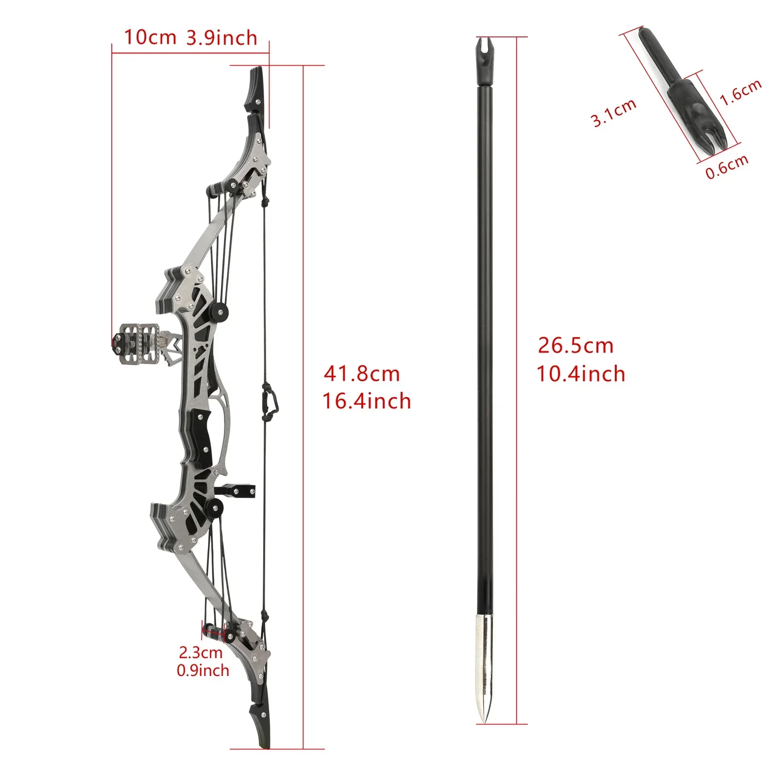 16lbs Mini Compound Bow Complete Plastic Arrow Set 16 Inch Short Lightweight Pocket Bow Portable Design Beginner Archery Gear for Backyard Target Shooting Entertainment Game and Holiday Present for Teenagers