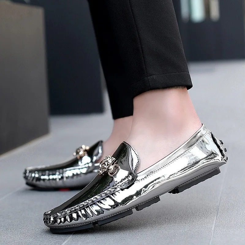 designer patent leather man shoes party Hairstylist formal loafers shoes for man Driving shoes sapatos masculinos big size 38-48