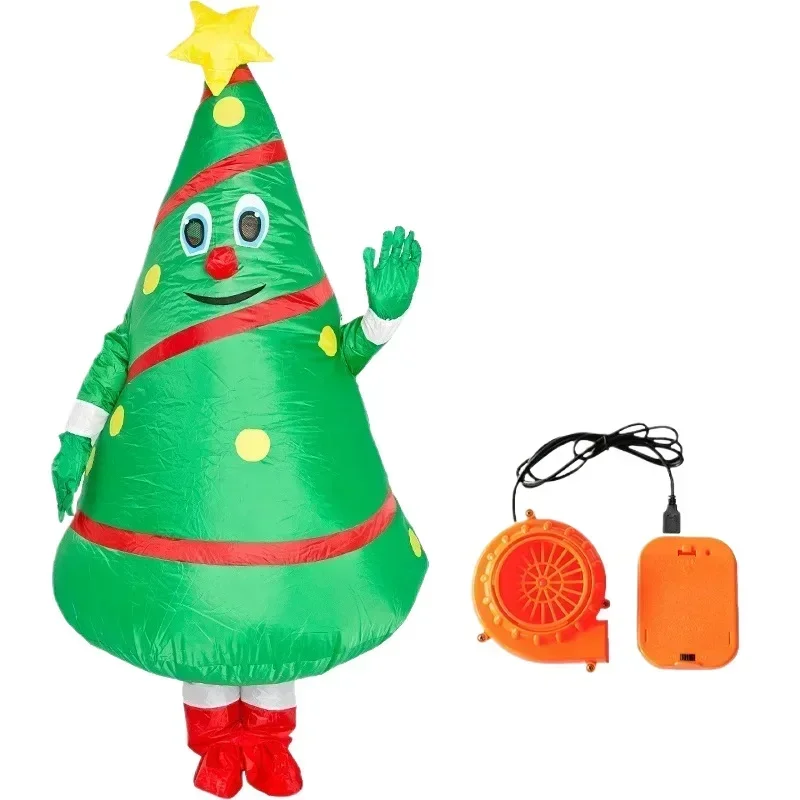 

Inflatable Christmas Tree Adult Costume Snowman Jumpsuit For Xmas Holiday New Year Party Supplies Funny Cosplay Festive Suit