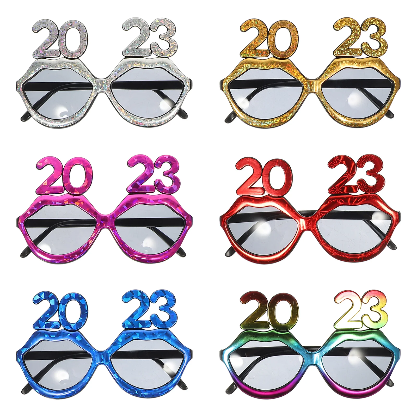 

6 Pcs Glasses New Year Eyewear Photo Props Decorative Glasses Decorative Fun Accessories Costume Party Supplies