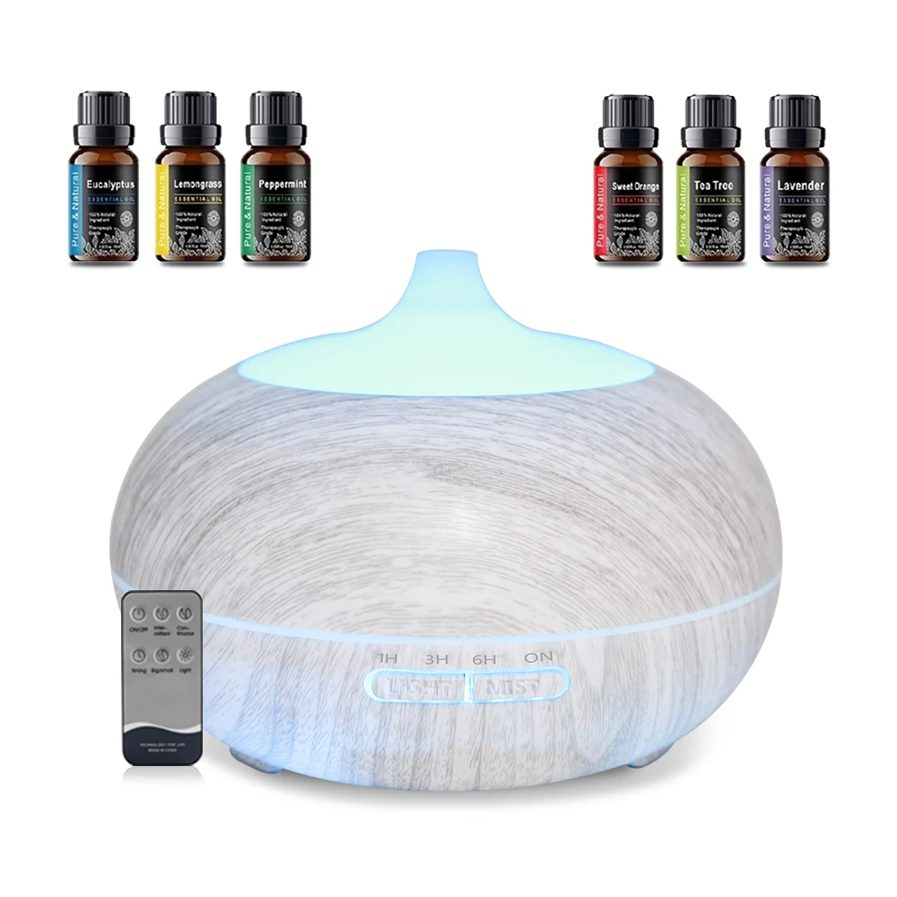 

Relaxing Aromatherapy Diffuser for Home & Office 550ml, Remote Control, 6 Oils, 7 LED Colors