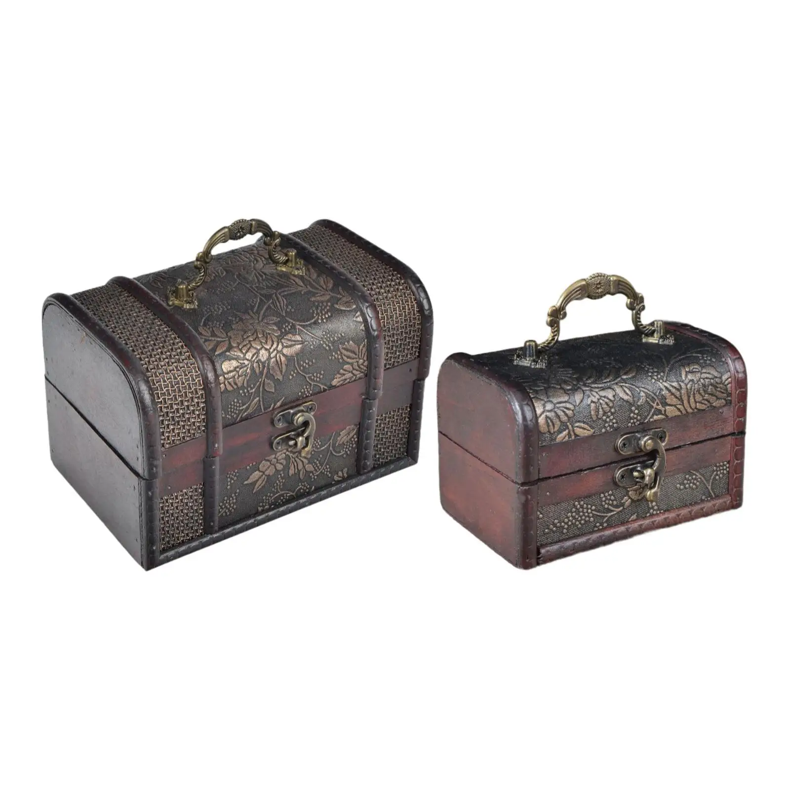 Jewelry Box Trinket Box with Lid Storage Wooden Treasure Chest Decorative Box for Pendants Body Jewelry Birthday Women Men