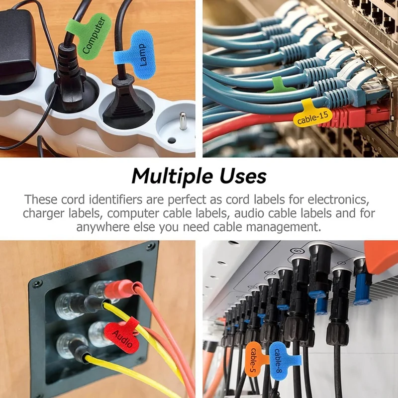 Cable Labels Cord Labels Multi-Color Write On Wire Labels Tags For Cable Management And Identification