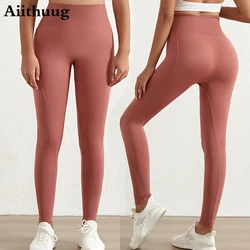 Aiithuug legginsy do jogi z nadrukiem damskie legginsy z wysokim stanem, bezszwowe, szybkoschnące, obcisłe brzegi, trening Fitness Pilates