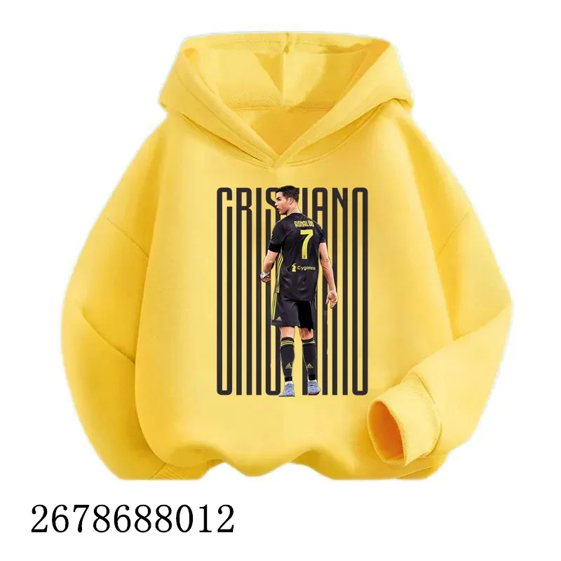 Football Star Ronaldo Hoodie Kids Clothes Boy Clothing Jersey Baby Girls Clothes CR7 Sweatshirt Children Marios Multicolour Tops