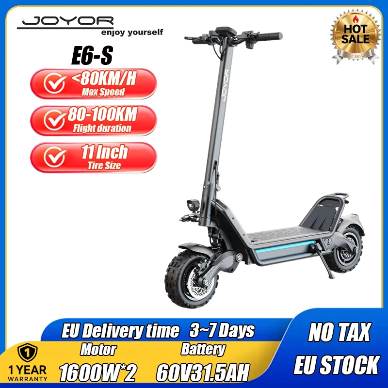 JOYOR E6-s Elektroroller 3200W Doppelmotor 60V31.5AH abnehmbarer Hochleistungs-Lithium-Akku NFC-Start Hydraulische Bremse Aluminiumlegierung Leichtgewichtiger Rahmen Höchstgeschwindigkeit 80KM/H