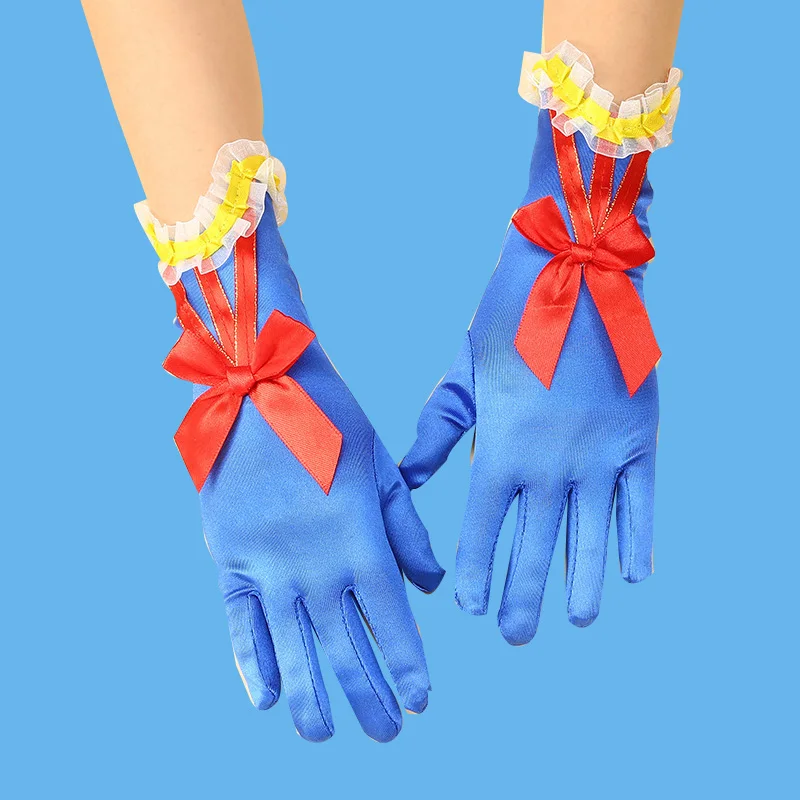 3-13 years old baby blue lace bow children's gloves cosplay princess stage performance accessories long gloves