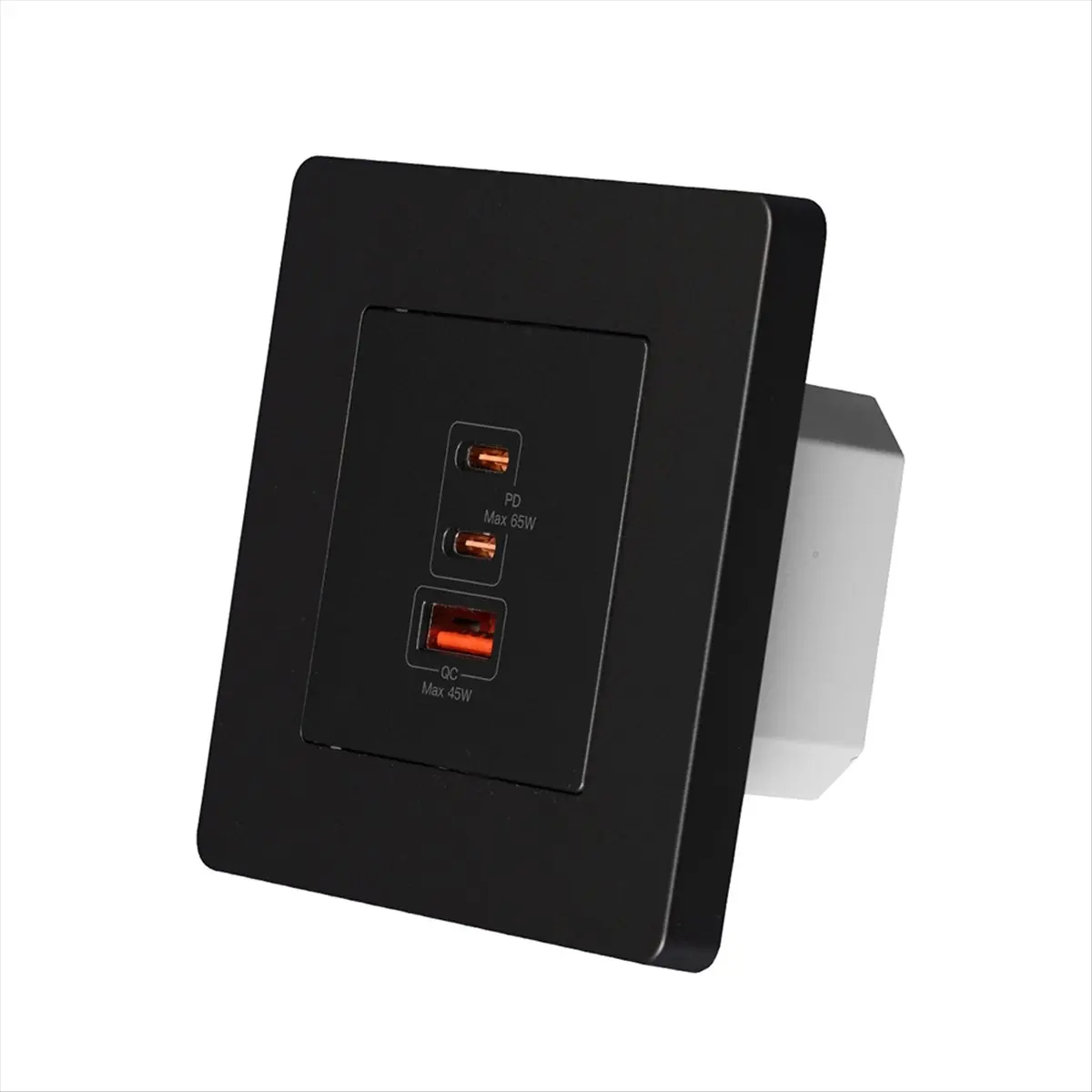 【Socket】 65W Fast Charging PD3.0 Wall Electrical Outlet Charger Socket 3 Ports Type C USB A OverTemp Protection B