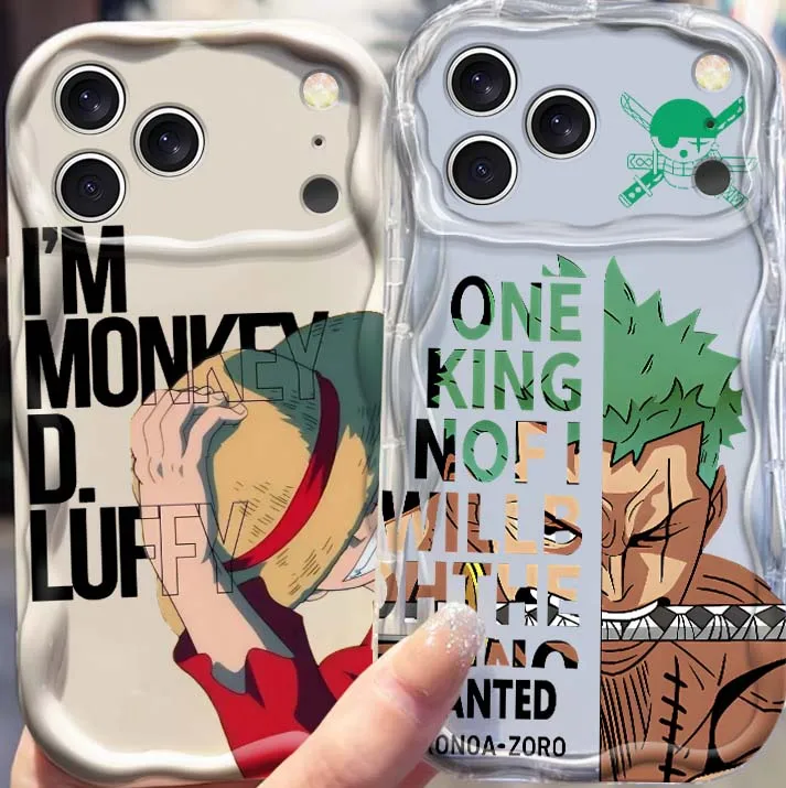 

Boy Zoro One Piece Luffy Art Phone Case For Apple iPhone 17 16 16E 15 14 13 12 11 XS X Pro Max Plus Wave Oil Cover Soft Funda