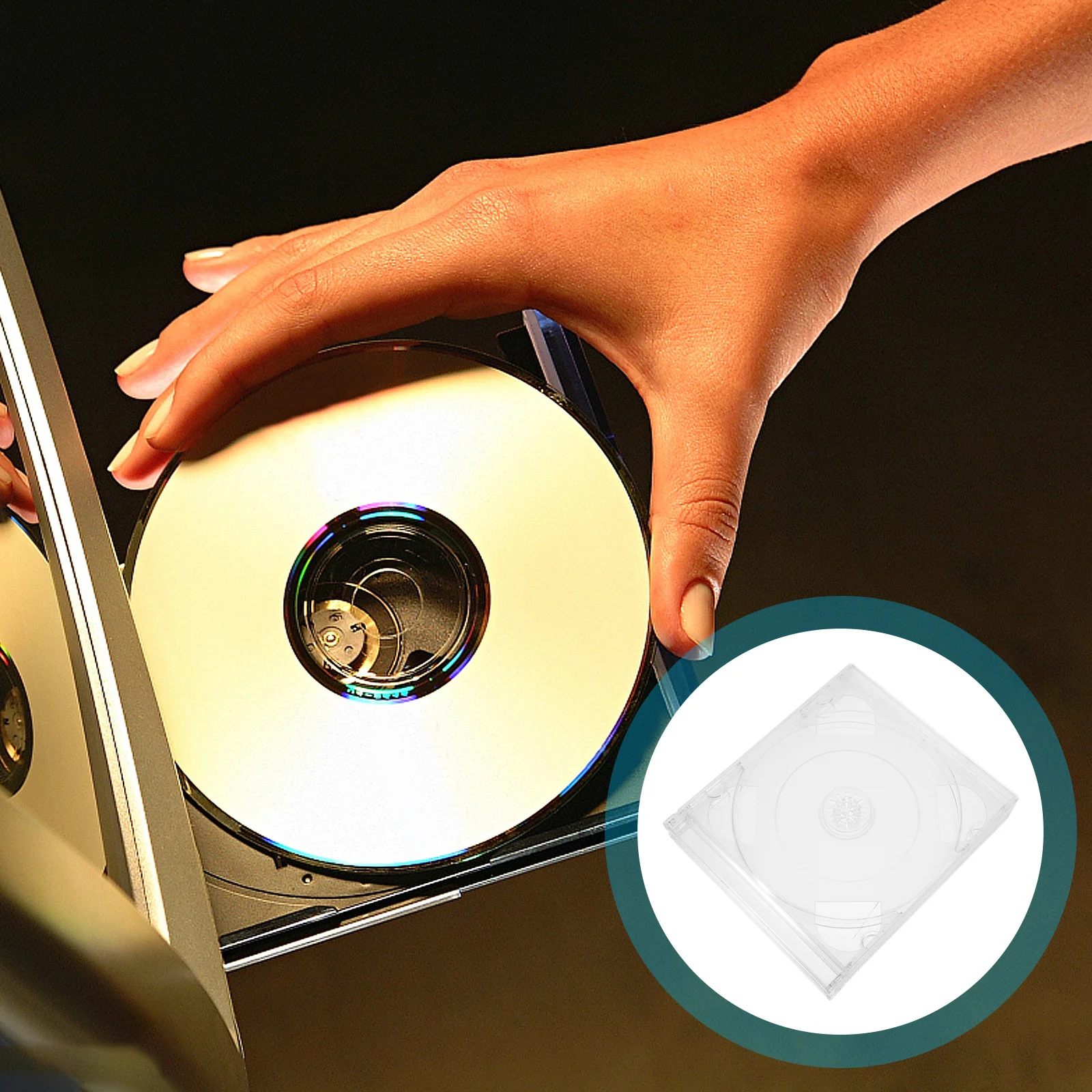 

2Pcs Cd Storage Boxes Clear Plastic Cases for Cds Dvds Transparent Holder Organizers Portable Lightweight Scratch Protection