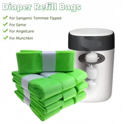 Refill Bags for Tommee Tippee, Nappy Bin Refills for Genie, Diaper Pail Scented Refill Bags for Angelcare for Munchkin, Green