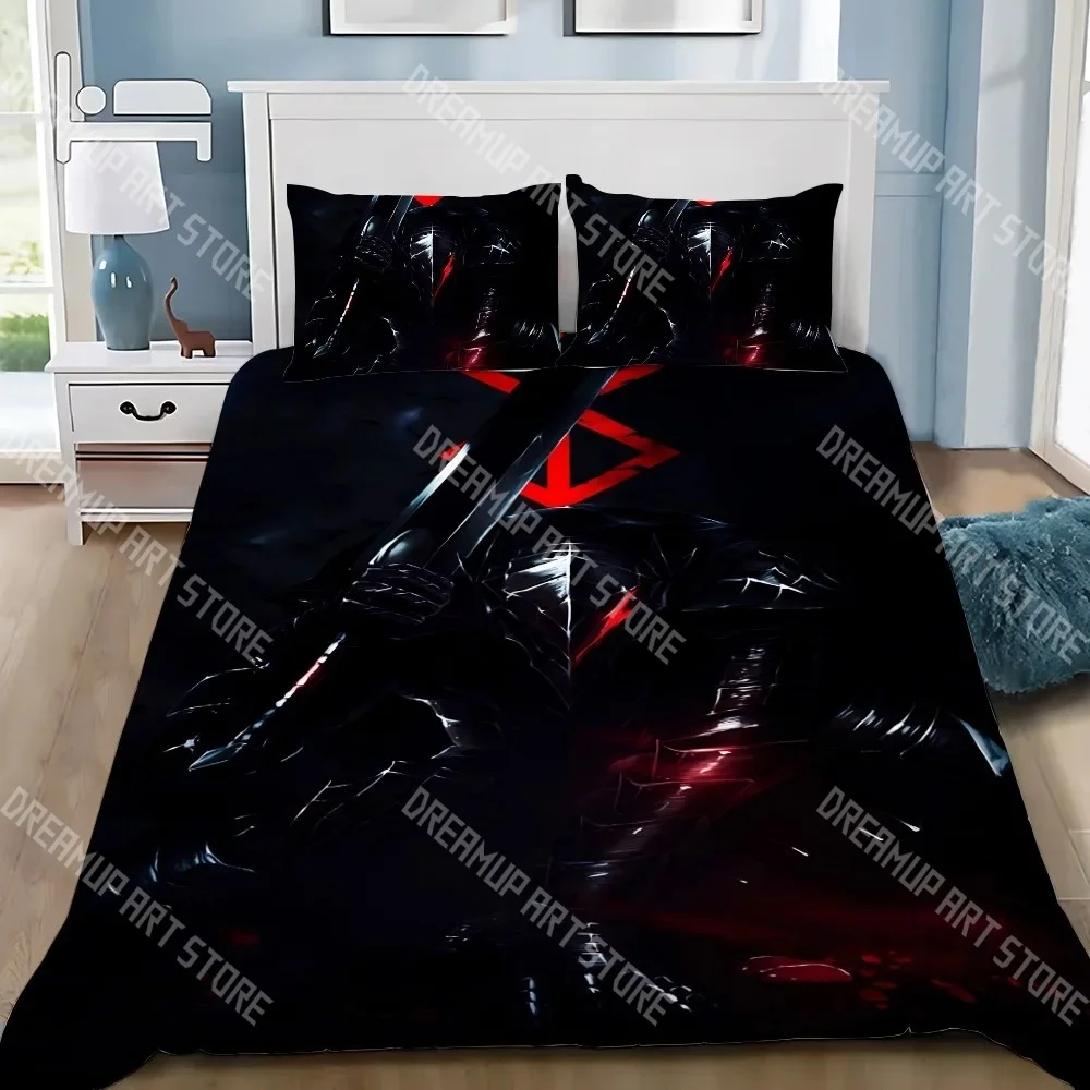 Fashion Berserk Anime Bedding Set Single Twin Full Queen King Size Bed Set Kids Bedroom Duvetcover Sets Bed Sheet Set