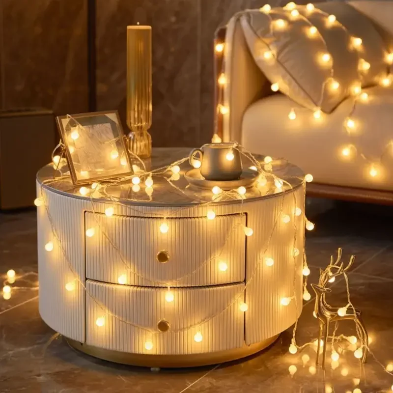 1pc Sphere String Lights Battery Operated Indoor Outdoor Fairy Lights For Backyard Patio Garden Party Bedroom Decor Warm White