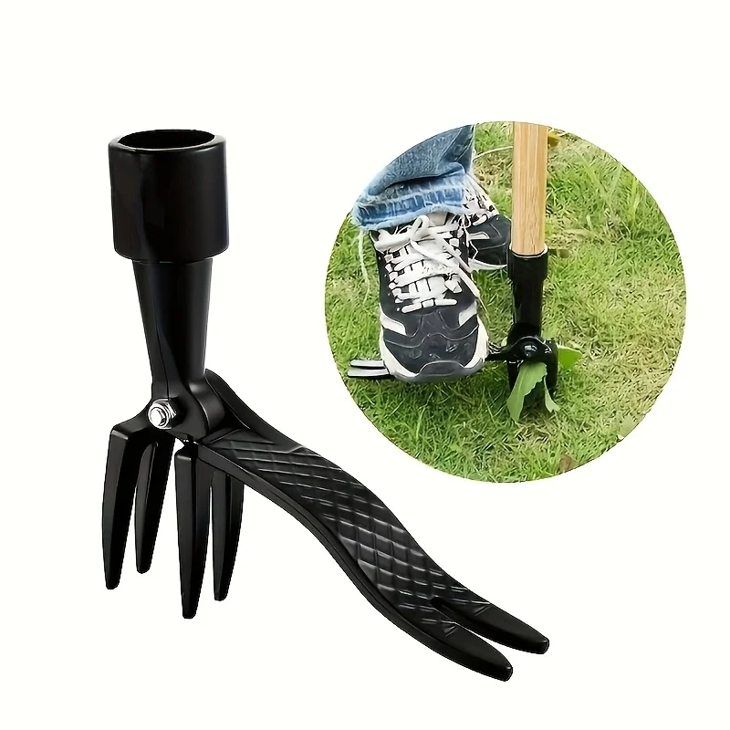 Ergonomic black weed puller, durable for lawn & soil care. Effectively removes weeds. (Handle not included)