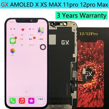 탑 GX 소프트 AMOLED LCD 디스플레이 OLED, 아이폰 11, 13, 미니, 11 프로, 12 프로, X, XS 맥스, XR, 12 미니, 3D 디지타이저, 터치 트루 톤 LCD 