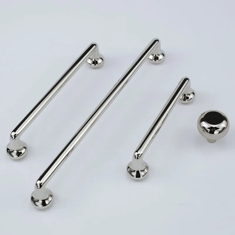 Modern Minimalist Cabinet Door Handle, Exposed Handle, Zinc Alloy Solid Flat Round Base, Wardrobe Cabinet Door Handle