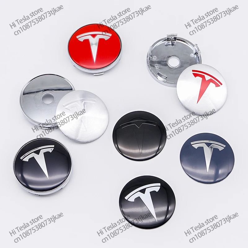 Tesla Hub Cap Центральная Крышка логотип 4 шт. 56 мм Высококачественная наклейка для Tesla Model 3 Y S X Персонализированная наклейка на автомобиль