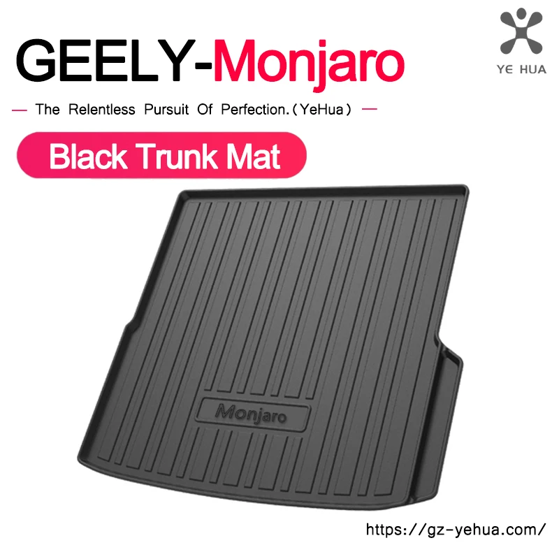 

For GEELY Monjaro Manjaro Xingyue L KX11 2022 2023 Trunk Mat Black TPO Waterproof Cargo Liner Floor Mats Car Accessories