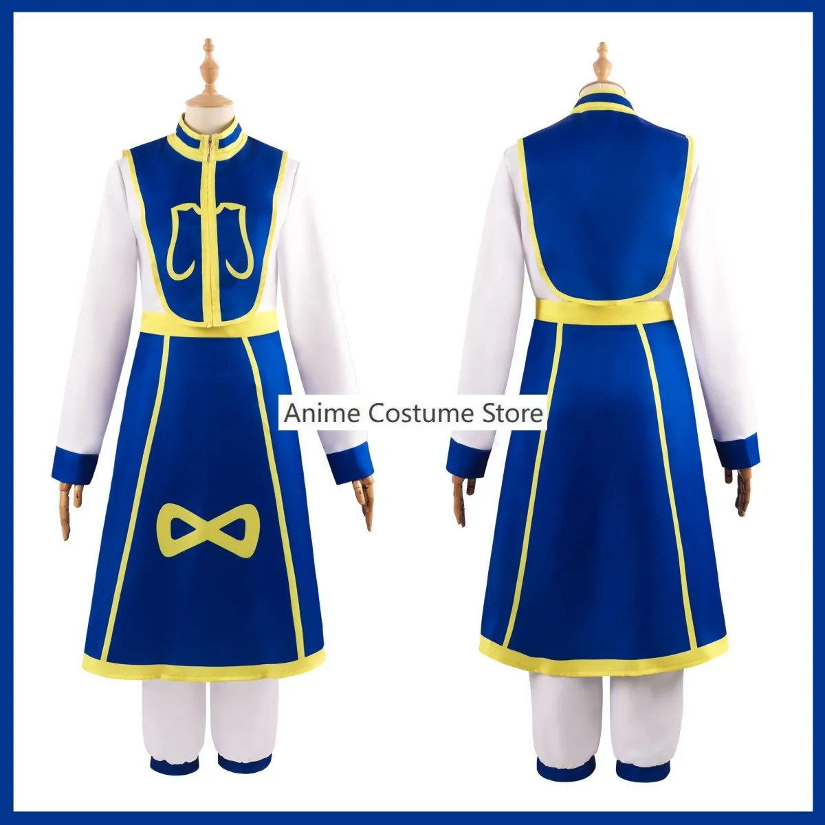 Anime HUNTER×HUNTER Kurapika Cosplay Costume Wig Blue Fighting Uniform Full Set Adult Man Halloween Carnival Suit