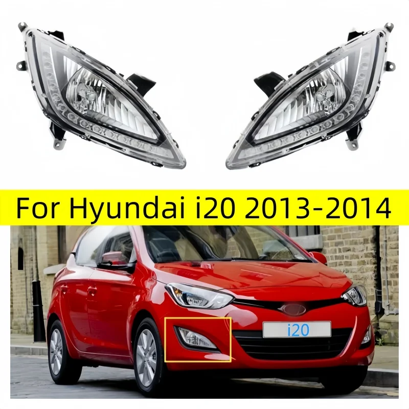 Car Front Bumper For Hyundai I20 2013-2014 Foglight Foglamp LED fog light without bulb Front fog lamp