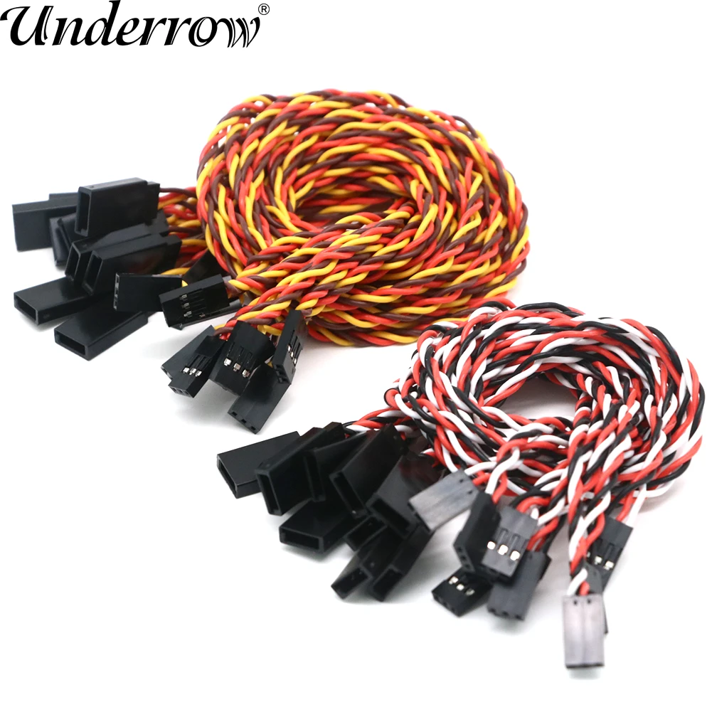 10pcs 10 / 15 / 30 / 50 / 100cm Servo Extension Cable 30 / 60 Core For Futaba JR Anti-interference Servo For RC Helicopter Part