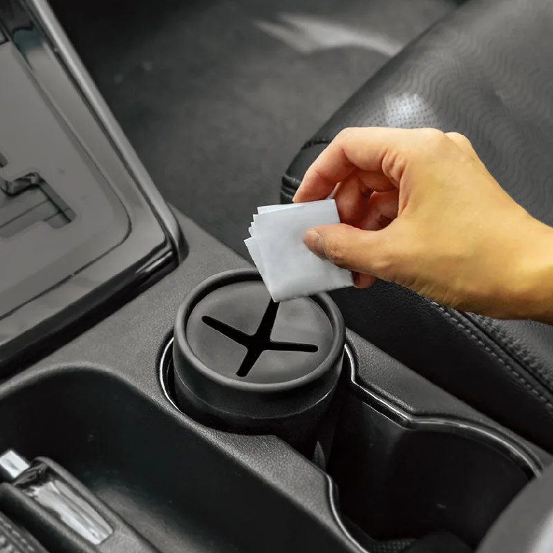 Car interior dedicated bucket, car trash can mini storage interior accessories round car creative
